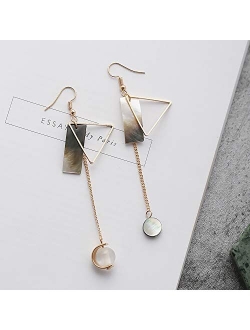 Zanegear Korean Style Creative Geometry Design with Long Pendant Ear Clips/Earrings for Women's Accessories (Ear Hook)