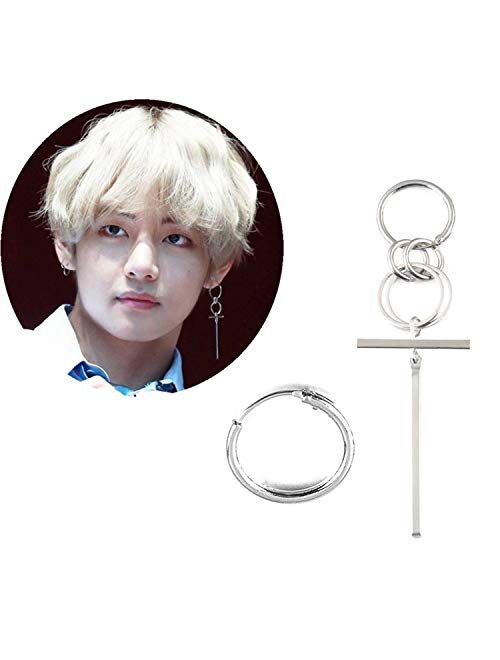 PPX Earrings, 6 Pieces Kpop Bangtan Boy Album Jimin Chain Drop Earrings Korean Fashion Jewelry, with Transparent Box