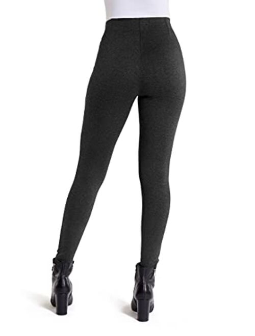 Boston Proper Womens High-Waisted Pull-On Ponte Stretch Knit Premium Legging, Solid Color