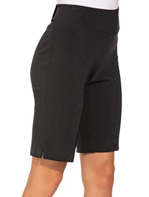 Boston Proper Women's Wrinkle-Resistant Knit Casual High-Rise Bermuda Short