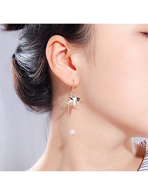 Rovge Asymmetric Fan Earrings, Sector Drop Earrings, Small Fan Dangle Earrings Cute Retro Ethnic Pretty Stud Earrings