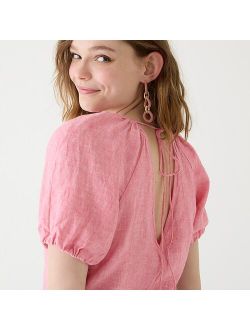 V-back linen top