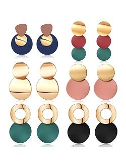 CHANBO 6 Pairs Women's Earrings Korean Drop Earrings for Women Statement Geometric Round Earring 2021 Fashion Trend Female Jewelry