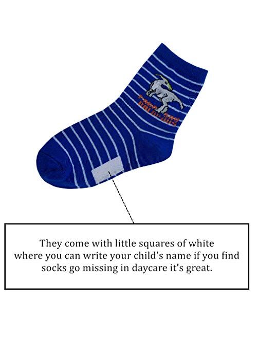 Czofnjesi Boys Socks Dinosaur Crew Sock Kids Youth Cotton Socks 10 Pair Pack