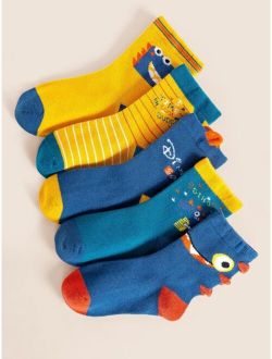 5pairs Baby Striped Print Socks