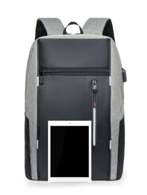 Shein Men Two Tone Pocket Front Design Laptop Backpack
