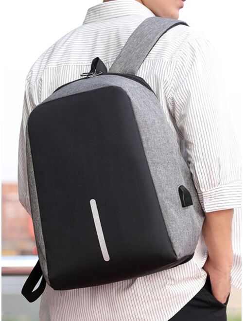 Shein Men Colorblock Laptop Backpack