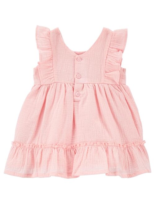 Carter's Baby Girls Embroidered Dress with Diaper Cover
