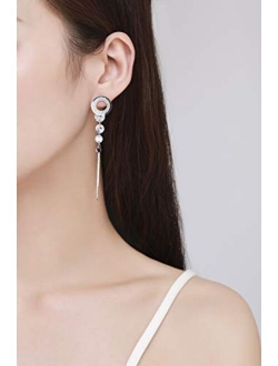 SBLING Platinum-Plated Cubic Zirconia Drop Earrings - Gifts for Women/Girls