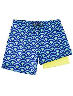 Cozople 5.5'' Men's Swim Trunks Compression Liner Swim Shorts Quick Dry Beach Bathing Suits Boxer Brief Lined Swimwear