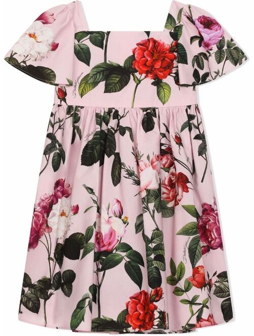 Dolce & Gabbana Kids floral-print cotton dress