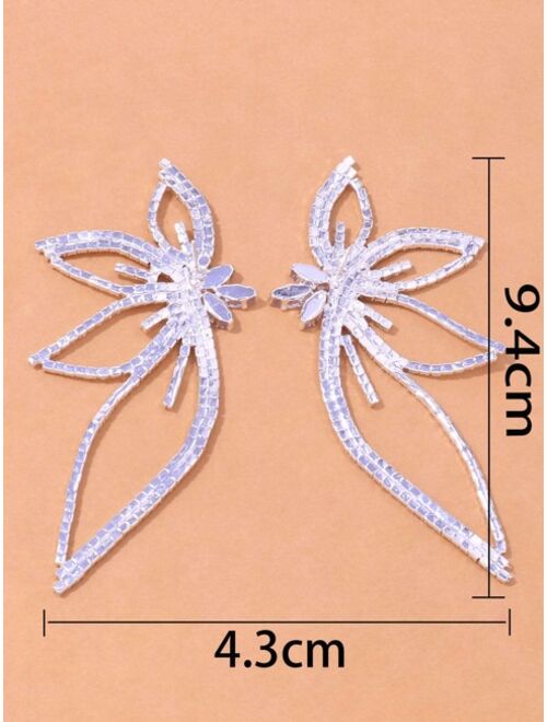 Shein Zircon Wing Decor Stud Earrings