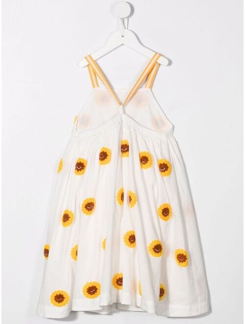 Stella McCartney Kids sunflower embroidered dress