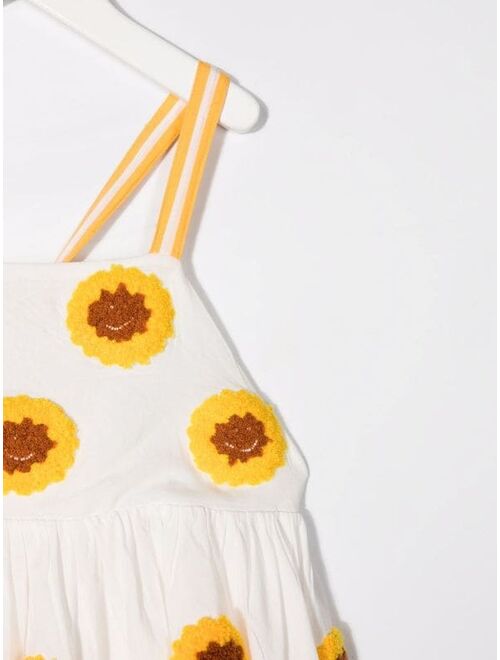 Stella McCartney Kids sunflower embroidered dress