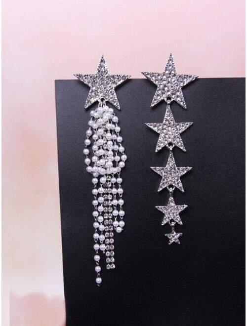Shein Rhinestone Star Decor Drop Earrings