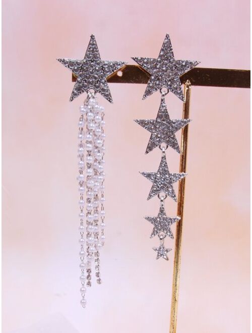 Shein Rhinestone Star Decor Drop Earrings
