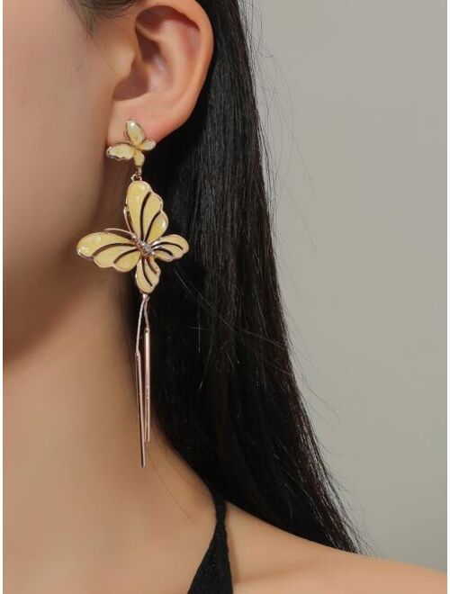 Shein Butterfly Detail Drop Earrings