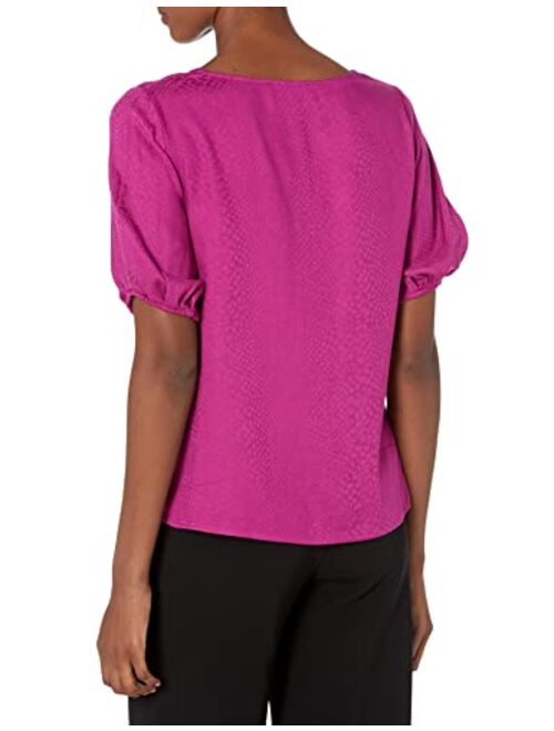 Kasper Women's T-Shirt with Puff Sleeve & Elastic Cuff