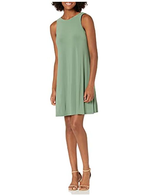 Kasper Women's Fit and Flare Round Neck Solid Knit Dress