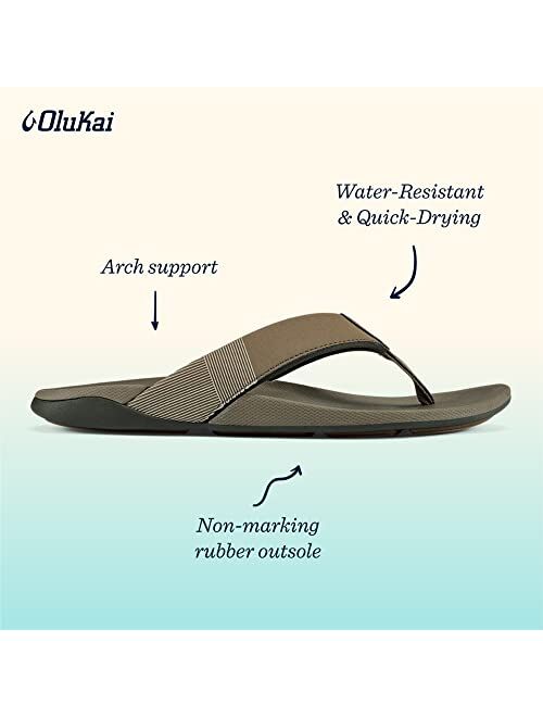 OluKai Malanai Men's Slip On Sneakers, Lightweight Barefoot Feel & Breathable All-Weather Shoes, Drop-In Heel & Comfort Fit
