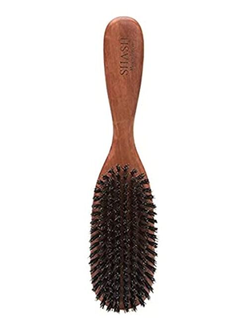 Made in Germany - SHASH The Classic 100% Boar Bristle Hair Brush, Suitable For Thin To Normal Hair - Naturally Conditions Hair, Improves Texture, Exfoliates, Soothes and 