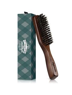 Stylemate Boar Bristle Hair Brush for Men - Wild Bristle Hairbrush with Black Walnut Wood Handle for Styling, Detangling & Smoothing, 7.8 Inches Long
