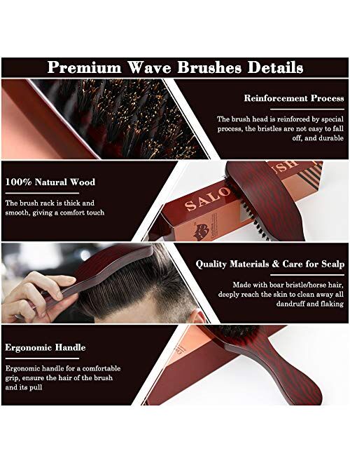 YHG Boar Bristle Hair Brush, Natural Hair Brush, Paddle Hair Brush Wave Brush for Women Men Long Short Thick Thin Curly Frizzy All Hair Types, Reducing Hair Breakage and 