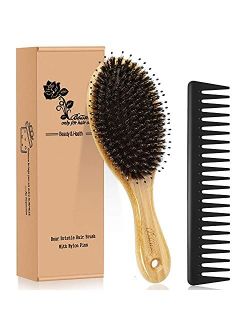 Bsisme Boar Bristle Hairbrush for Women Men Kids