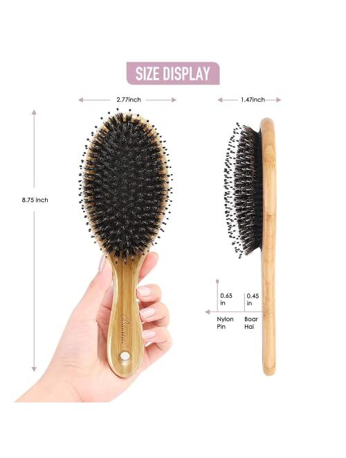 Bsisme Boar Bristle Hairbrush for Women Men Kids
