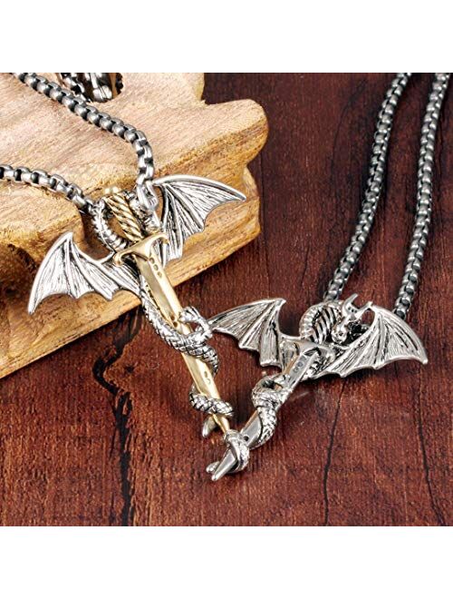 from 0 - Dragon Necklace for Men & Women | Titanium Steel Sword Pendant