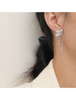HITY 2021 new popular 925 silver needle fashion personality fashion love tassel long earrings women's Korean minimalist cold wind