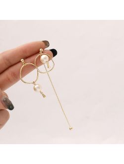 HITY 2021 new popular Korean design sense long Tassel Earrings Fashion temperament simple thin pearl versatile earrings earrings