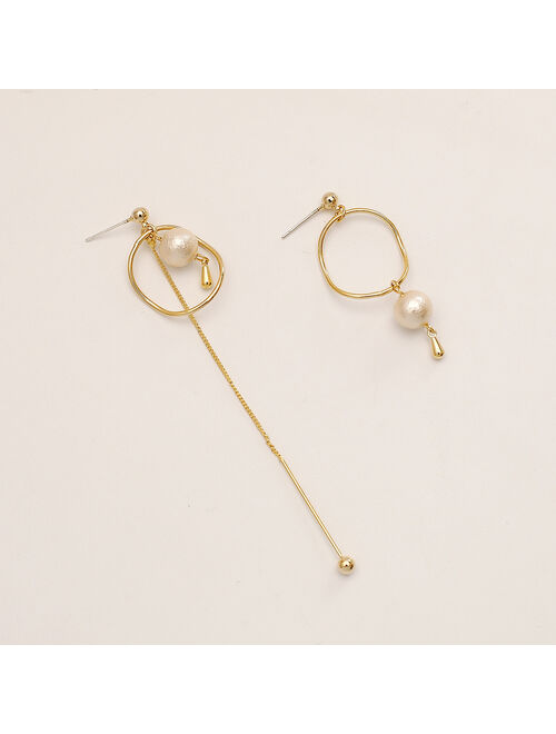 HITY 2021 new popular Korean design sense long Tassel Earrings Fashion temperament simple thin pearl versatile earrings earrings