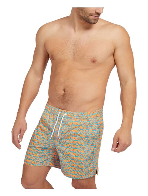 GUESS Men's Logo Print Swim Shorts