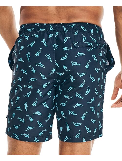Nautica Men's Shark-Print Swim Shorts
