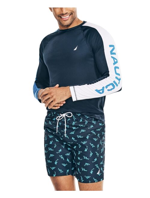 Nautica Men's Shark-Print Swim Shorts