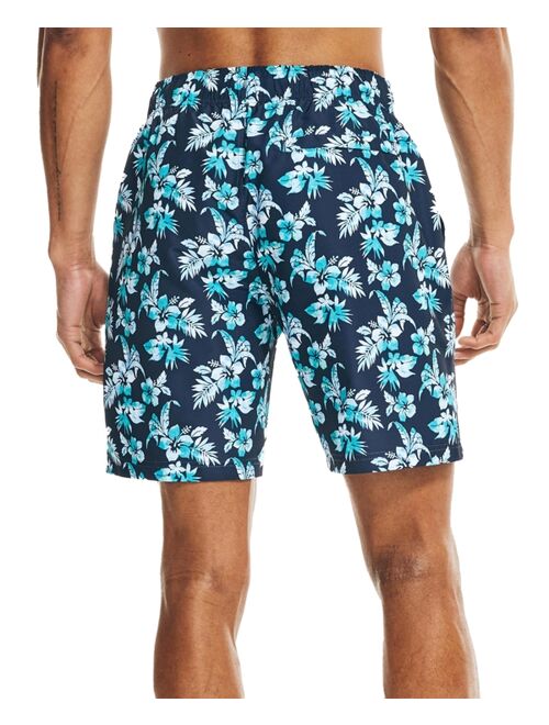Nautica Men's Quick-Dry Floral-Print 8" Swim Trunks