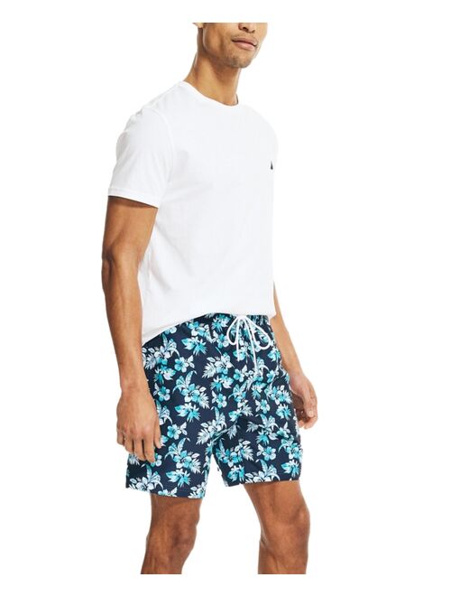 Nautica Men's Quick-Dry Floral-Print 8" Swim Trunks