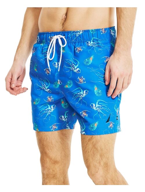 Nautica Men's Ocean-Print Swim Shorts