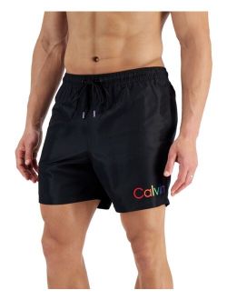 Men's 5" Rainbow Logo-Print Swim Shorts