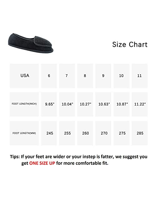 Git-up Diabetic Slippers for Women Memory Foam Arthritis Edema Adjustable Open Toe Swollen Feet Slippers Bedroom House Indoor Outdoor Shoes with Rubber Sole