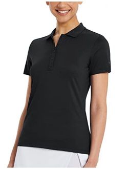 Women's Polo Shirts for Golf Short Sleeve Tops Quick Dry UPF50  Lightweight 5-Button Pique Uniform