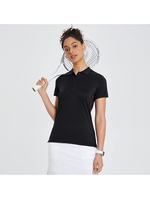 BALEAF Women's Polo Shirts for Golf Short Sleeve Tops Quick Dry UPF50+ Lightweight 5-Button Pique Uniform