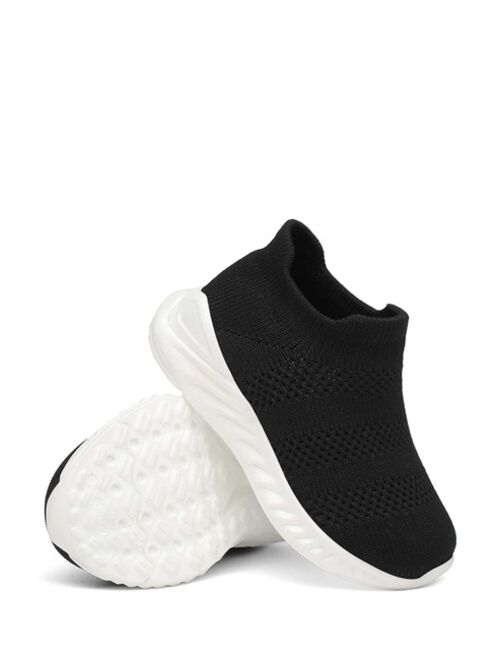 Shein Boys Knit Detail Breathable Running Shoes