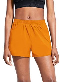 Women's 3" Running Athletic Shorts Quick Dry Gym Workout Shorts with Pockets