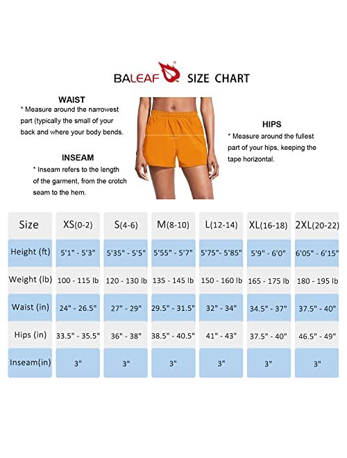 BALEAF Women's 3" Running Athletic Shorts Quick Dry Gym Workout Shorts with Pockets