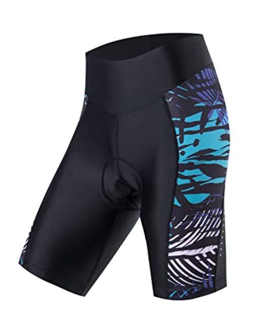 BALEAF Women's Padded Bike Shorts Cycling Shorts Bicycle High Waist Pockets Spinning Road Biking UPF 50+
