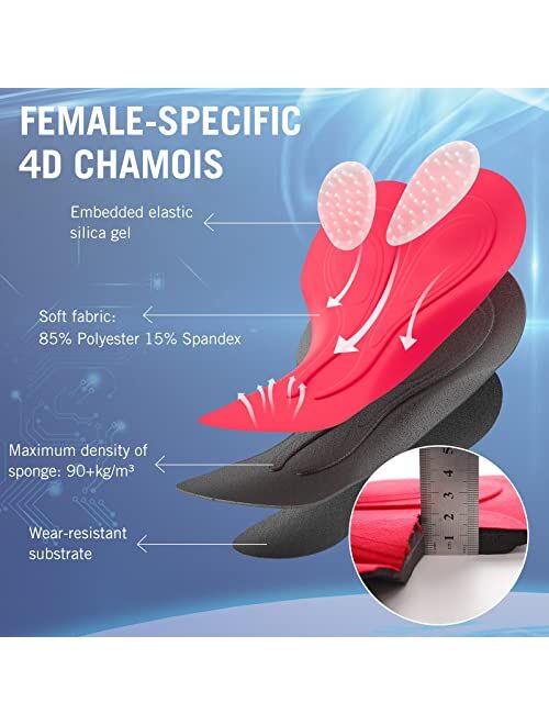 BALEAF Women's Padded Bike Shorts Cycling Shorts Bicycle High Waist Pockets Spinning Road Biking UPF 50+