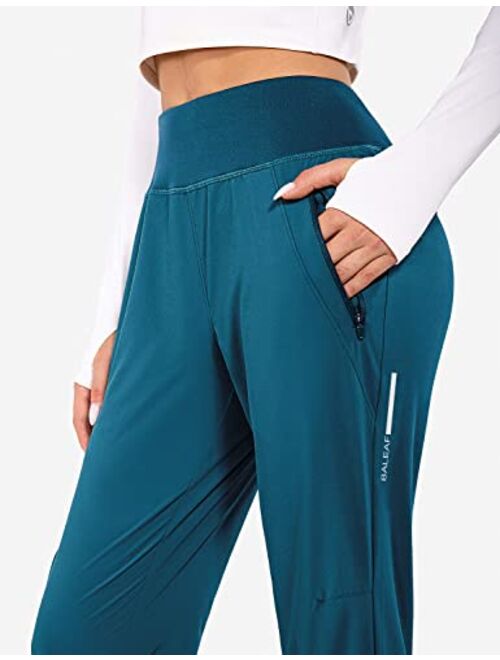 BALEAF Women's Joggers Pants Lightweight Hiking Running Pants with Zipper Pockets
