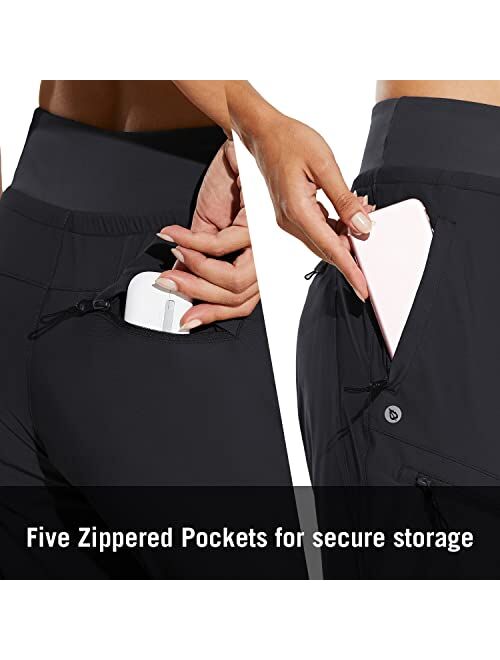 BALEAF Women's Lightweight Jogger Hiking Pants with Zipper Pockets High Waist Quick Dry